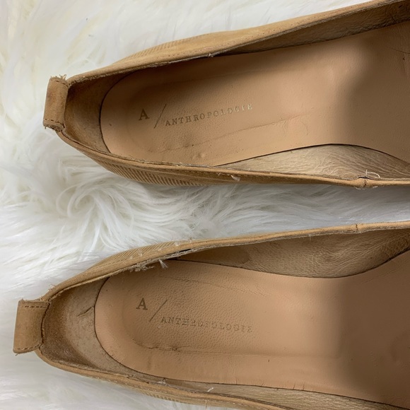 Anthropologie Camel Suede Pointed Toe Loafers 40 - Picture 4 of 9